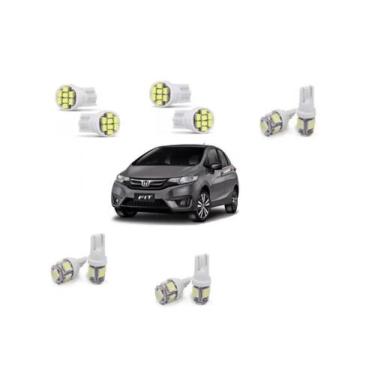 Imagem de Kit Led Honda New Fit 2015 E 2016 Pingo Teto Placa Ré Top - Blue Lion