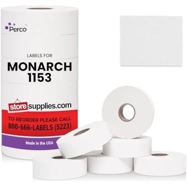 Imagem de Perco Etiquetas para pistola de preços de três linhas Monarch 1153, branca 1 manga - 6.000 etiquetas de marcação de preço