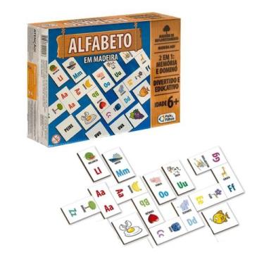 Imagem de Jogo Da Memoria E Dominó Infantil Alfabeto Pedagogico Letras - Pais e 