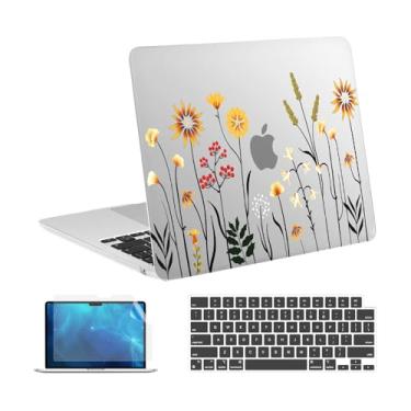 Imagem de Instellar Capa compatível com MacBook Air de 13,6 polegadas versão 2023 2022 M2 A2681 com tela de retina líquida, capa rígida antiderrapante totalmente ventilada + capa de teclado + película de tela,