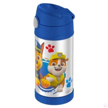 Imagem de THERMOS FUNTAINER Garrafa infantil com canudo de aço inoxidável isolada a vácuo de 350 ml, Patrulha Canina