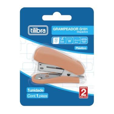 Imagem de Tilibra - Grampeador 12 Folhas Mini com Extrator, G101, Salmão