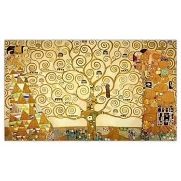 Imagem de Gustav Klimt Prints-Famous Painting Artwork-Reprodutions Print on Canvas 'The Tree of Life, Stoclet Frieze'Poster-Ready to hang Canvas Wall Art Picture for Living Room Decor 50x85cm (20x33in)
