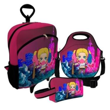 Imagem de Kit Escolar Mochila de Rodinha + Lancheira + Necessaire Plus – ISOPRENE – Menina Louca-Unissex
