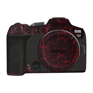 Imagem de Película para câmera Canon EOS R7 antirriscos envoltório de vinil filme de desenho animado protetor corporal casaco acessórios de fotografia adesivo (vermelho circuito)