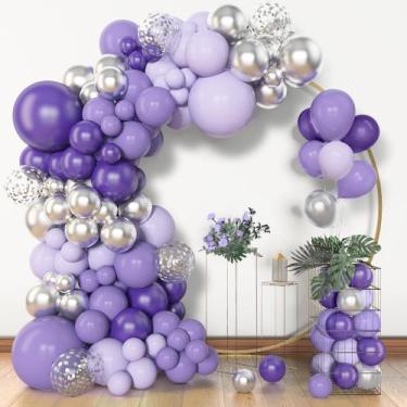 Imagem de Kit Arco de Balões Amandir Purple - 153 Unidades (18, 12, 10 e 5 Poleg