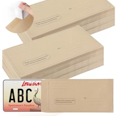 Imagem de gisgfim 200 envelopes para placa de licença com autovedação, 33 x 16 cm, envelopes pré-impressos, tamanho ofício, envelopes pré-impressos, para documentos comerciais de placa de carro