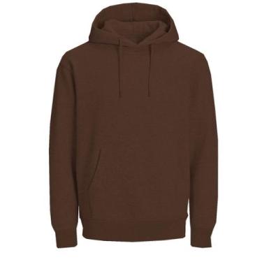 Imagem de Moletom Flanelado Estampado Com Capuz Blusa de Frio Canguru Fechada - 