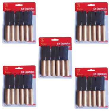 Imagem de Kit 30 Espátulas P/Manteiga Geleia Patê Em Inox Cabo Madeira