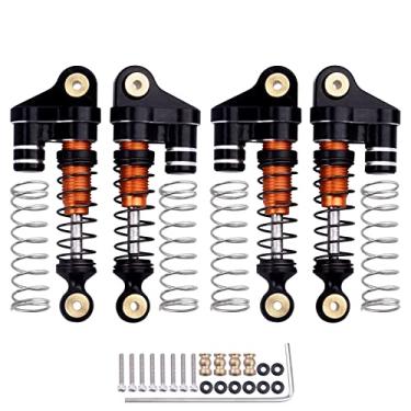 Imagem de 4 peças RC Mini amortecedores para 1/24 Axial SCX24 AXI90081 Fechadura RC Crawler Car Upgrades Peças Reposição (Preto e Laranja)