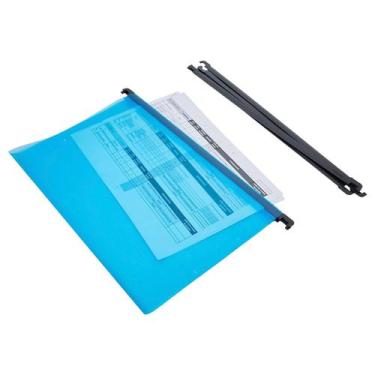 Imagem de Pasta Suspensa Soft Plastica Grampo Aquivo Polibras 10 Und, Azul