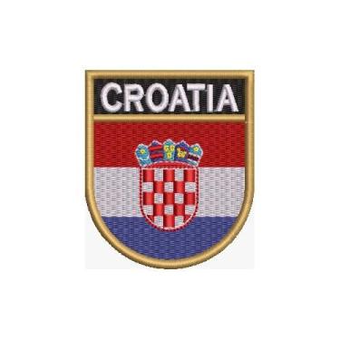 Imagem de BP0436E-001 Bandeira Croácia Patch Bordado 6,8×8,0cm (D) Arquivo Matriz para bordar)