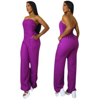 Imagem de Macaquinho Feminino de Alfaitaria com Calça Pantalona - Fortaleza Jean