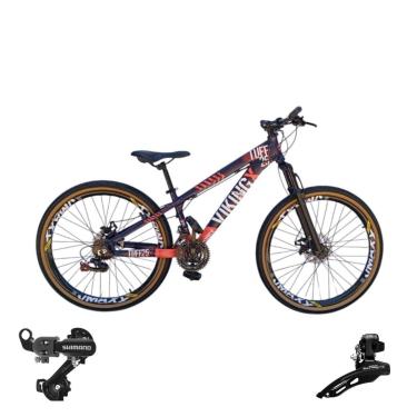 Imagem de Bicicleta 26 VikingX T25 21v Cambios Shimanos Freeride Pneu Aro 26 Balão Faixa Amarela-Unissex