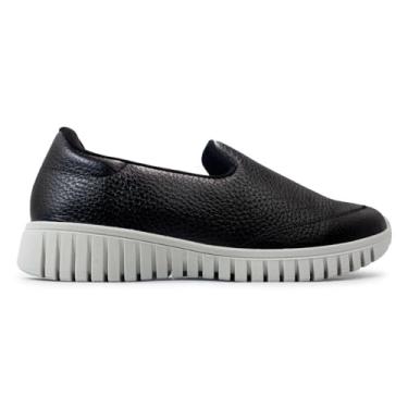 Imagem de Tênis Usaflex Feminino Slip On Couro Casual Preto Ae22040001 34