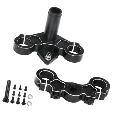 Imagem de Colaxi Metal Triple Clamp Kit RC Atualizações Acessórios Suspensão Frente Fixed Cramp para 1/4 Motocicleta Promoto-MX Substitua peças, Preto