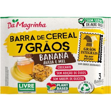 Imagem de Barra de Cereal Banana Aveia e Mel Da Magrinha 45g 100% Integral