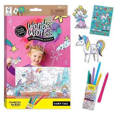 Imagem de Conjunto de livros para colorir Creativity for Kids Wonder Worlds 3D