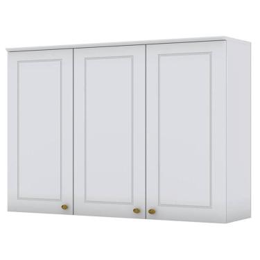Imagem de Armario Aéreo 3 Portas MDF 120 Cm Americana C352 Branco Henn