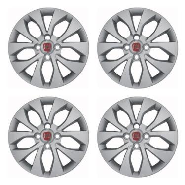 Imagem de Jogo de calotas 374cb-pta aro 14 cb cubo baixo + emblema fiat vermelho