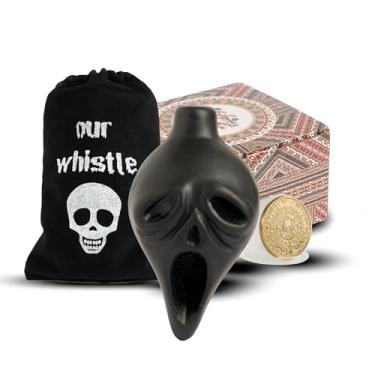 Imagem de Melhor apito da morte asteca, apito da morte asteca Apex Predador, apito da morte asteca mais alto, dispositivos para irritar vizinhos, presentes para homens achados raros exclusivos (preto skinny)