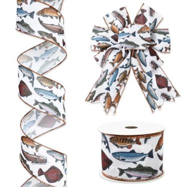 Imagem de JarThenaAMCS Fita vintage com fio de peixe que foi pescar para viveiro de peixes, fitas decorativas de tecido para grinalda de verão, decoração de festa, 12 jardas