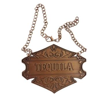 Imagem de Etiqueta decantadora com corrente ajustável, cobre, 6,6 x 5 cm, etiqueta de garrafa de licor (etiqueta de tequila)