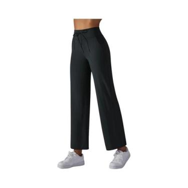 Imagem de Calça Feminina Cintura Alta e Perna Larga - Soltinha, com Bolsos, para