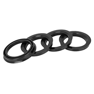 Imagem de X AUTOHAUX 4 peças Plástico 72,6 mm OD para 56,1 mm ID Carro Hub Anéis Centric Roda Furo Centro Espaçador Anéis Hub Preto