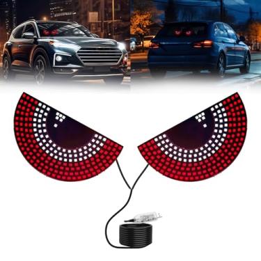 Imagem de LECART Luz de olho de diabo para carros, luzes LED de olho de demônio, gadgets legais, para-brisa dianteiro, traseiro, LED, iluminação de sinal ambiente, plugue de reprodução, conector USB, cor