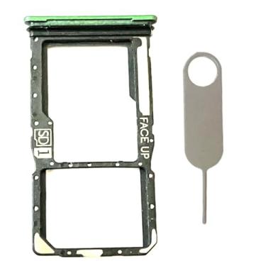 Imagem de Suporte de compartimento para cartão SIM único bandeja de cartão micro SD + pino ejetor de cartão para Motorola Moto G Power 5G 2025 XT2515 (verde)