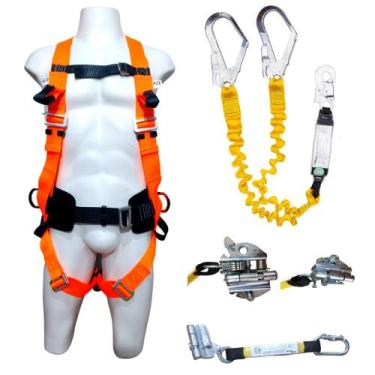 Imagem de KIT Cinto Paraquedista Abdominal + Talabarte Duplo com ABS com Trava Q