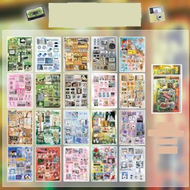 Imagem de Alideco 20 pçs adesivos vintage comida fofa animal de estimação peixe dourado brilhante livro para adultos adesivos de diário para scrapbook (huiyijiushiguang)