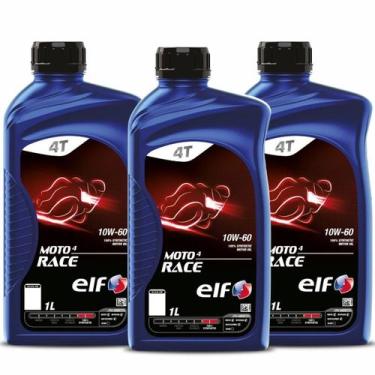 Imagem de Kit 3x Óleo Sintético 10w-60 Elf Moto 4 Race Sintético