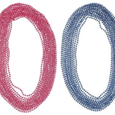 Imagem de Miçangas de bebê gênero, rosa e azul, 5 mm, redondo, 33 polegadas, para chá de bebê, anuncio, festa, conjunto de 60