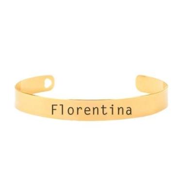 Imagem de Bracelete Personalizado Gravação Nome Florentina Banhado Ouro 18K - 999003321-Feminino