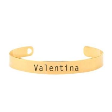 Imagem de Bracelete Personalizado Gravação Nome Valentina Banhado Ouro 18K - 999003475-Feminino