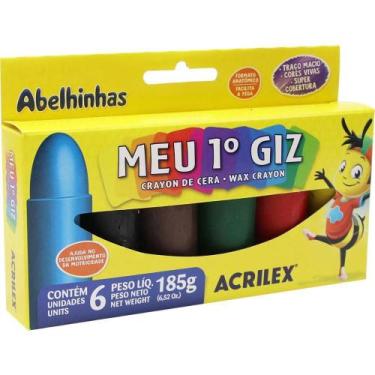 Imagem de Giz de cera gizao 06 cores meu 1 giz de cera - ACRILEX