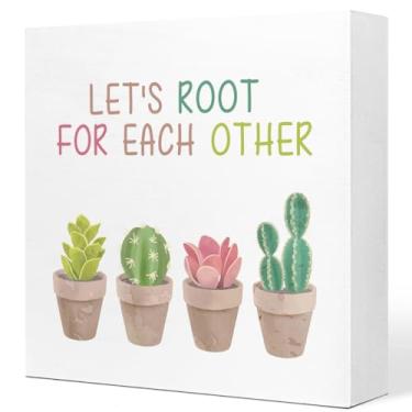 Imagem de Ruvoty Placa De Madeira Inspiradora Para Decoração Mesa, Motivacional, Bloco "Vamos Torcer Uns Pelos Outros", Adolescentes, Meninos, Meninas, Berçário, Sala Aula, Jogos, Prateleira, Q709