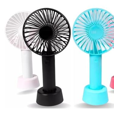 Imagem de Ventilador Portátil Mini De Mão Mesa Recarregavel Usb Led com cabo (G-cor masculino)