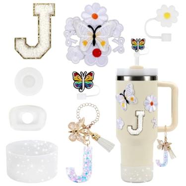 Imagem de Conjunto de acessórios de copo de 15 peças para copo Stanley Cup 850 g 1,134 g copo com alça, incluindo capa de canudo de silicone e bota, tampa à prova de derramamento, pingentes Stanley, pingente de