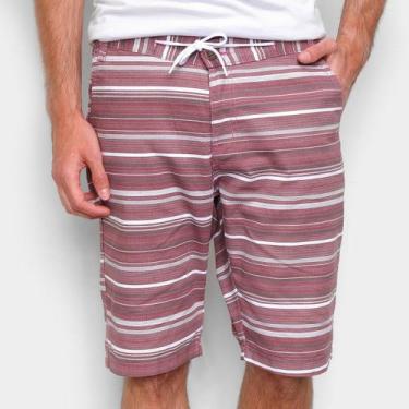 Imagem de Bermuda Ecxo Listrada Masculina, Bordô, 36