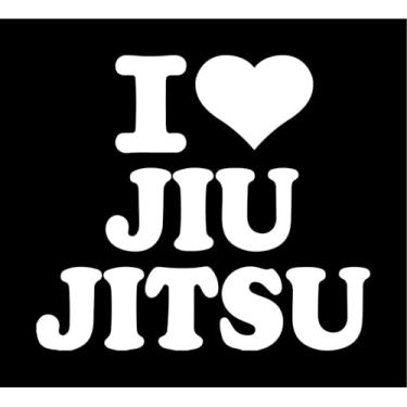 Imagem de Adesivo "I Jiu-Jitsu" – Luta, BJJ, MMA, UFC, Arte Suave (BRANCO, 45X40 CM)