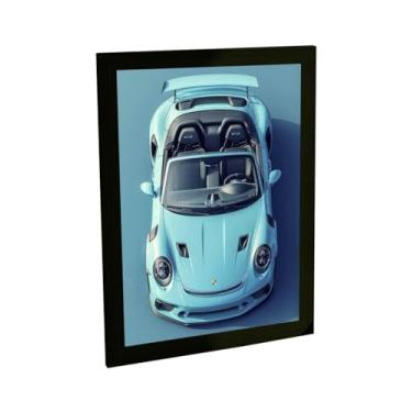 Imagem de Quadro Decorativo Anime Samurai Ilustração Dragão Azul Decoração Poster Quarto Sala