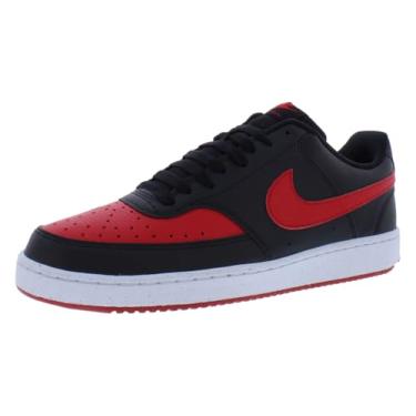 Imagem de Nike Court Vision Lo Tênis masculino, Preto/vermelho universitário/branco e preto, 13 Women/11.5 Men