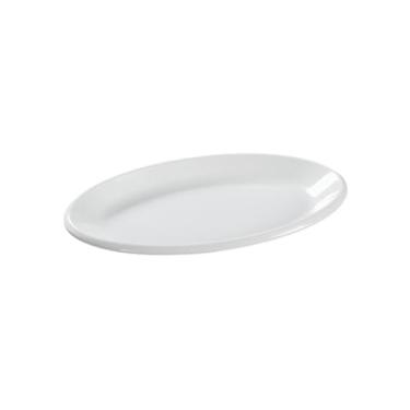 Imagem de Prato de peixe oval branco simples de imitação de melamina esmaltada estilo nórdico - prato de peixe de 35,56 cm de espessura