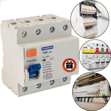 Imagem de Disjuntor Dr Interruptor Diferencial 63A Quadripolar Tramontina 30Ma 6