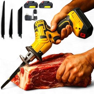 Imagem de Serra Elétrica Sem Fio 1500mAh: Ideal para Projetos de Corte om alta precisão e mobilidade. Compacta, leve e de fácil manuseio, perfeita para trabalhos em madeira, metal e DIY