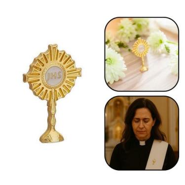 Imagem de Broche Boton Ostensório Eucarístia Cálice Dourado - FORNECEDOR 1