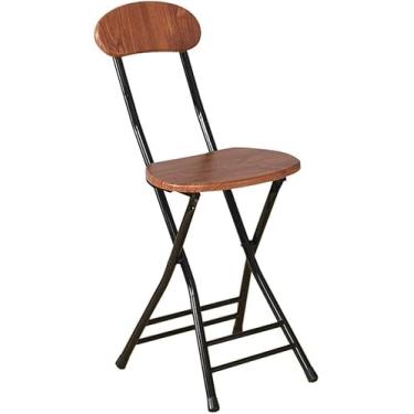Imagem de Cadeira De Bar Dobrável Com Encosto Café Da Manhã Bar Stool Móveis Cadeira Alta Portátil, Black, Black